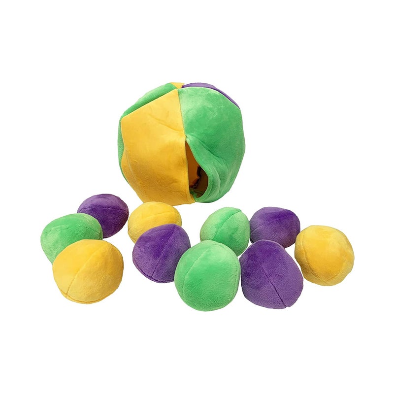 Midlee Hide a Ball Dog Puzzle Toy with 8 Plush Squeaker Balls (Large) - Image 1